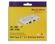 DELOCK USB Type-C 3.1 Docking Station HDMI 4K 30Hz +VGA +LAN +USB PD (87731)