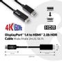 CLUB 3D Club3D Displayport 1.4 til HDMI 2.0 2m, 4K60Hz, 21.6Gbps, Male/Male (CAC-1082)