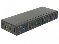 DELOCK External Industry Hub 10 x USB 3.0 Type-A 20 kV ESD protection