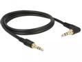 DELOCK Stereo Jack Cable 3.5 mm 3 pin male > male angled 1 m black (85566)