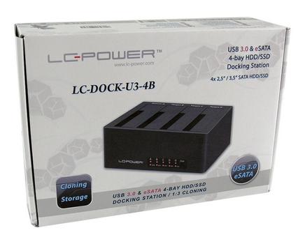 LC POWER HD dock 2.5/3.5 LC-Power 4x SATA USB3 Clone, Hot-Swap. tooless (LC-DOCK-U3-4B)