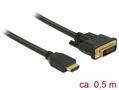 DELOCK Kabel HDMI > DVI 24+1 bidirektional  0.50m schwarz