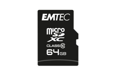EMTEC microSDHC 64GB Class10 Classic inkl. Adapter (ECMSDM64GXC10CG)