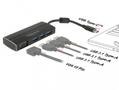 DELOCK USB 3.1 Gen 1 Adapter USB Type-C™ to 3 x USB 3.0 Type-A Hub + 1 x VGA (63932)