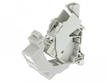 DELOCK Keystone Mounting for DIN rail dust cover Hus med modulær indsats Hvid (86292)