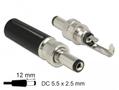 DELOCK Steckverbinder DC 5.5x2.5x12mm Hohlstecker