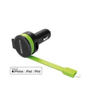 REALPOWER Car Charger L - integrated Lighning Cable + 1x USB (257637)