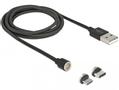 DELOCK Magnetic USB Data and Charging Cable Set for Micro USB / USB Ty