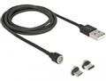 DELOCK Magnetic USB Data and Charging Cable Set for Micro USB / USB Ty