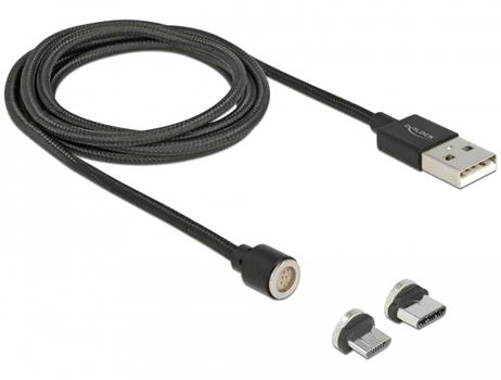 DELOCK Magnetic USB Data and Charging Cable Set for Micro USB / USB Ty (85723)