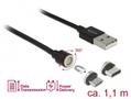 DELOCK Magnetic USB Data and Charging Cable Set for Micro USB / USB Ty (85723)