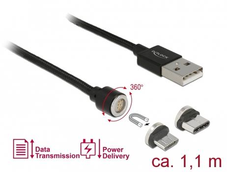 DELOCK Magnetic USB Data and Charging Cable Set for Micro USB / USB Ty (85723)