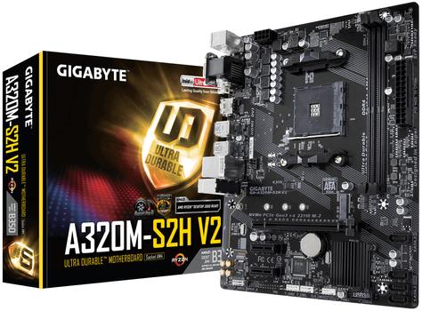 GIGABYTE GA-A320M-S2H V2 AM4 A320 MATX SND+GLN+U3.1 SATA 6GB/S DDR4     IN CPNT (GA-A320M-S2H V2)
