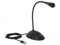 DELOCK USB Gooseneck Microphone with base and mute + on / off button