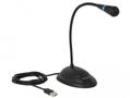 DELOCK USB Gooseneck Microphone with base and mute + on / off button (65871)