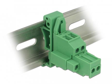DELOCK Terminal block set for DIN rail 2 pin with screw lock (65931)