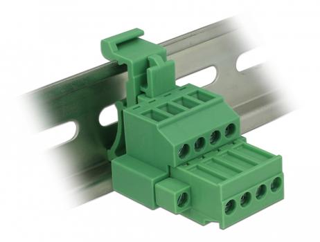 DELOCK Terminal block set for DIN rail 4 pin with screw lock (65936)