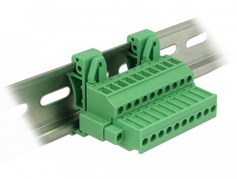 DELOCK Terminal block set for DIN rail 10 pin with screw lock (65941)