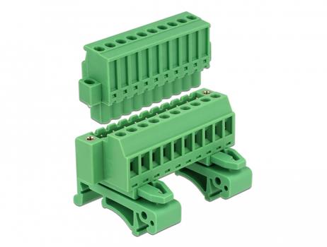 DELOCK Terminal block set for DIN rail 10 pin with screw lock (65941)