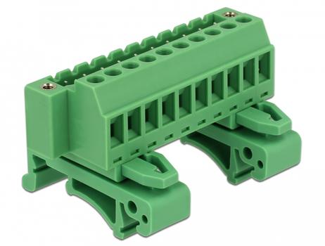 DELOCK Terminal block set for DIN rail 10 pin with screw lock (65941)