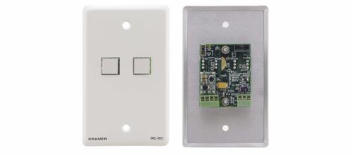 KRAMER RC-2C/ EU(W)-80,  2-button Control Keypad, 1x IR, 1x RS-232, White (85-70842590)