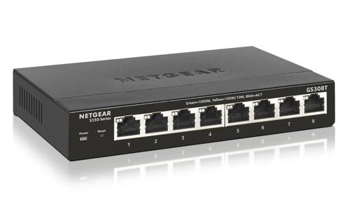 NETGEAR S350 Series 8-Port Gigabit Ethernet Smart Managed Pro Switch GS308T Layer2 Desktop (GS308T-100PES)