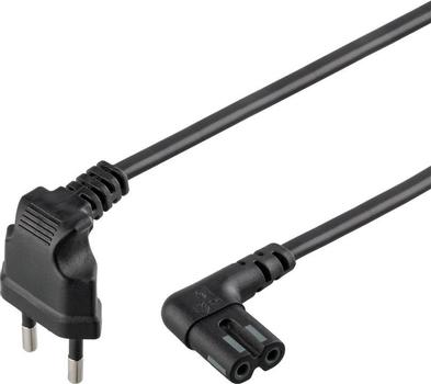 GOOBAY Europlug (strøm CEE 7/16) (male) - Strøm IEC 60320 C7 Sort 1m (73017)