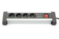 DIGITUS Steckerleiste 4fach 2x USB Schalter Alu 1.5m (DA-70614)