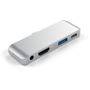 SATECHI USB-C Mobile Pro Hub Sølv, USB-C, USB-A, 4K HDMI, 3.5mm Jack, for iPad Pro 2018