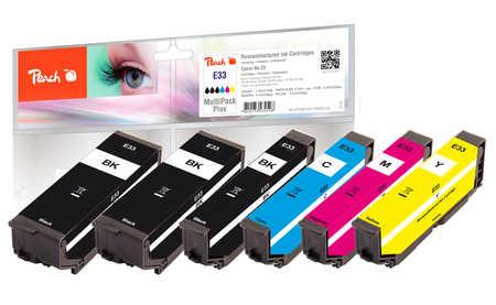 PEACH Multipack PI200 |CMYBK + PBK| Epson No. 33 | + 1 tusz black GRATIS (PI200-487)