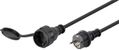 Goobay Power cable 10 m, black - Safety socket (Type F, CEE 7/4) > Safety plug (Type F, CEE 7/4)