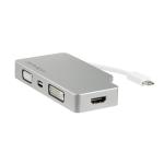 STARTECH "Aluminum Travel A/V Adapter: 4-in-1 USB-C to VGA, DVI, HDMI or mDP - 4K"	 (CDPVGDVHDMDP)