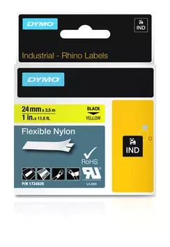 DYMO RHINOPRO 1IN YELLOW FLEXIBLE NYLON TAPE CARTRIDGE (1734525)