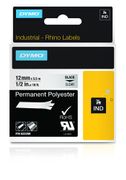 DYMO Rhino 12 mm Perm Poly Black On Clear