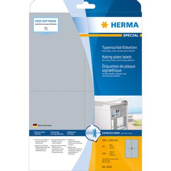 HERMA ABEL HERMA 4216 A4 105X148MM EXTREEM ADHESIVE SILVER (4216)