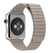 APPLE Watch 42 mm Lederarmband mit Schlaufe large stein
