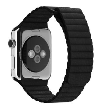 Apple Watch 42 Mm Lederarmband Mit Schlaufe Medium Schwarz