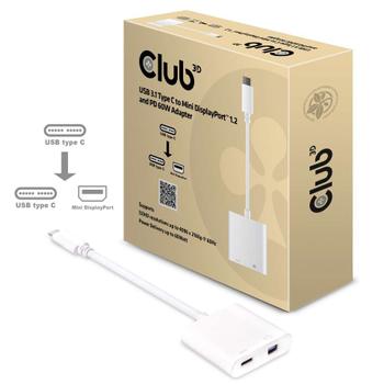 CLUB 3D USB C 3.1 til Mini Displayport PD 60 W Adapter (CAC-1509)