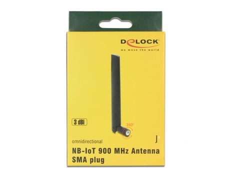DELOCK NB-IoT 900 MHz Antenna SMA plug 3 dBi omnidirectional with tilt joint (89770)