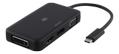 DELTACO USB-C to HDMI/DP/DVI/VGA adapter, 4K, DP Alt Mode, black