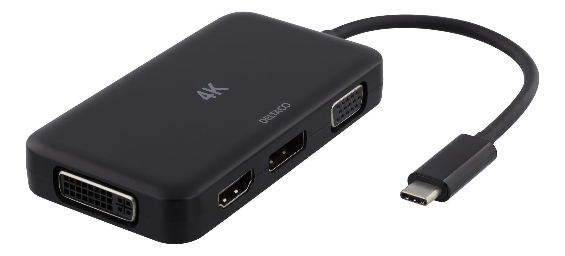 Displayport alt mode. Адаптер DELTACO USB-C - HDMI. Последовательный/dp/HDMI/USB-C.