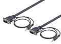 DELTACO itor cable HD15 ma-ma, 3m, 1920x1200 60Hz, 3.5mm audio