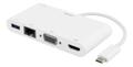 DELTACO USB-C til HDMI, VGA, RJ45, USB-A, USB-C Data og PD