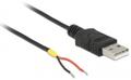 DELOCK Cable USB 2.0 Type-A male > 2 x open wires power 1.5 m Raspberry Pi