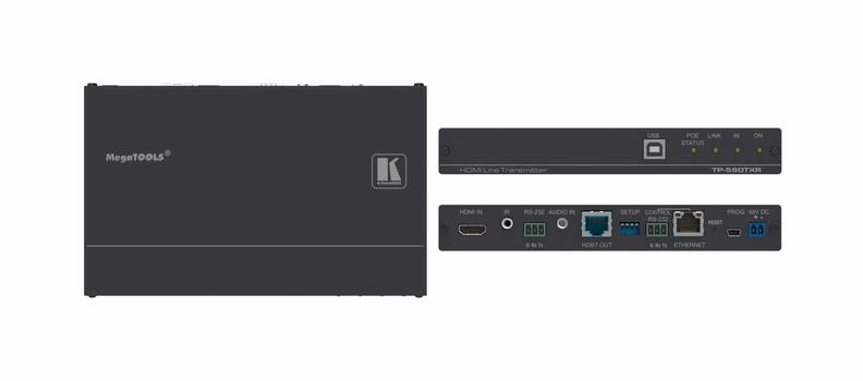 KRAMER TP-590TXR,  4K 4:2:0 HDBaseT 2.0 Transmitter,  Ethernet, USB, RS-232, PoE, 180m (50-80317090)