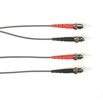 BLACK BOX COLOURED MULTIMODE OM1 PATCH CABLE - LSZH DUPLEX - GRAY, ST-ST, 1M (FOLZH62-001M-STST-GR)