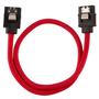 CORSAIR Premium Sleeved SATA Data Cable Set with Straight Connectors_ Red_ 30cm (CC-8900250)