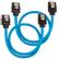 CORSAIR Premium Sleeved SATA Data Cable Set with Straight Connectors_ Blue_ 30cm