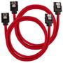 CORSAIR Premium Sleeved SATA Data Cable Set with Straight Connectors_ Red_ 60cm
