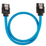 CORSAIR Premium Sleeved SATA Data Cable Set with Straight Connectors_ Blue_ 30cm (CC-8900251)